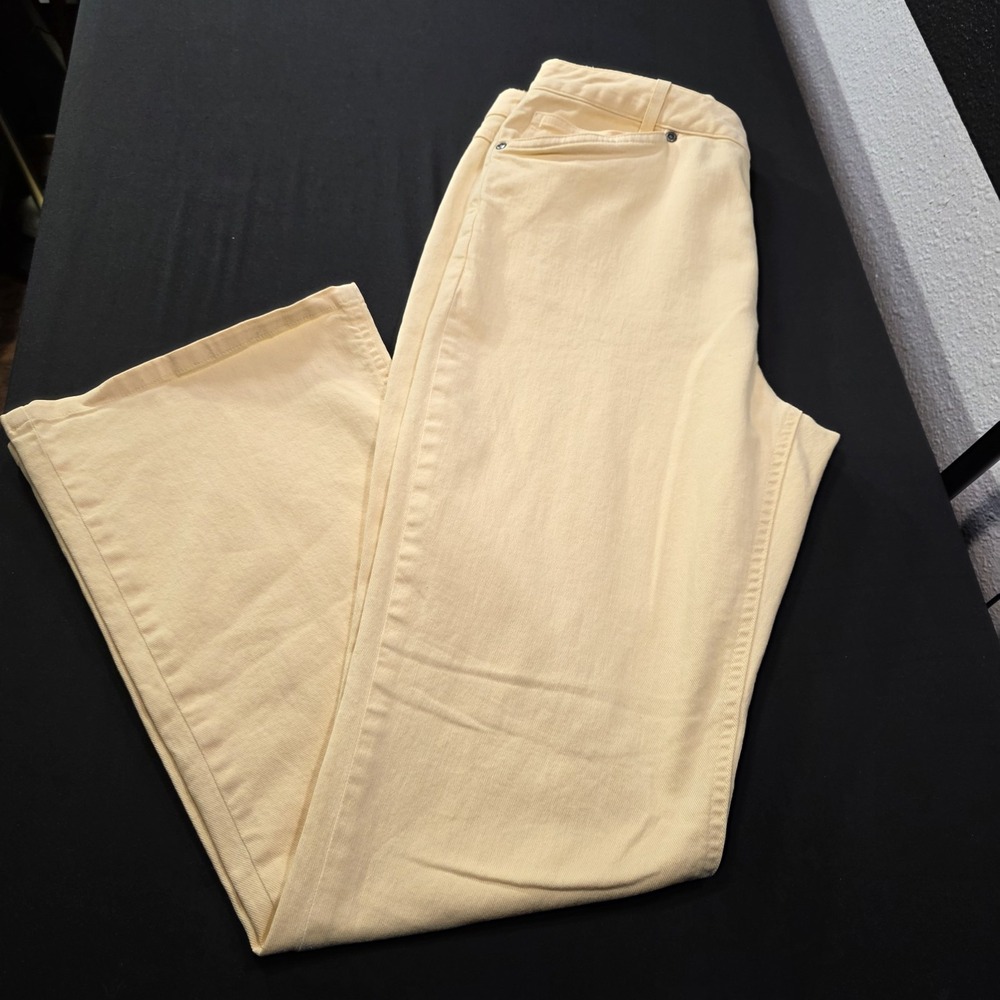 J. Jill Out Of The Blue Jeans Women's Size 8‎ Tall Light Yellow High Rise Flared